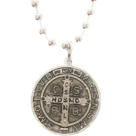 St Benedict Pax Cross Necklace Resin - Picture 2 of 5